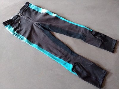 Equilibre Mädchen Reithose 164 wie NEU stretch Reitleggings Vollbesatz blau