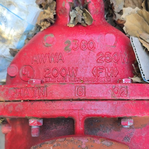 AWWA 2360 6 in Cast Iron Manual Gate Valve 250W 200 psi Rising Stem