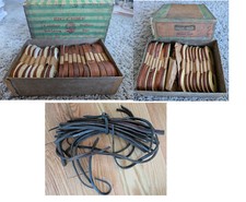 Vintage Leather Shoe Belt Lacing Indian Tan Brown by the Box - YOU PICK