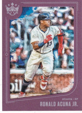 2019 Panini Diamond Kings Plum Framed Ronald Acuna Jr card #40. nrmt-mt