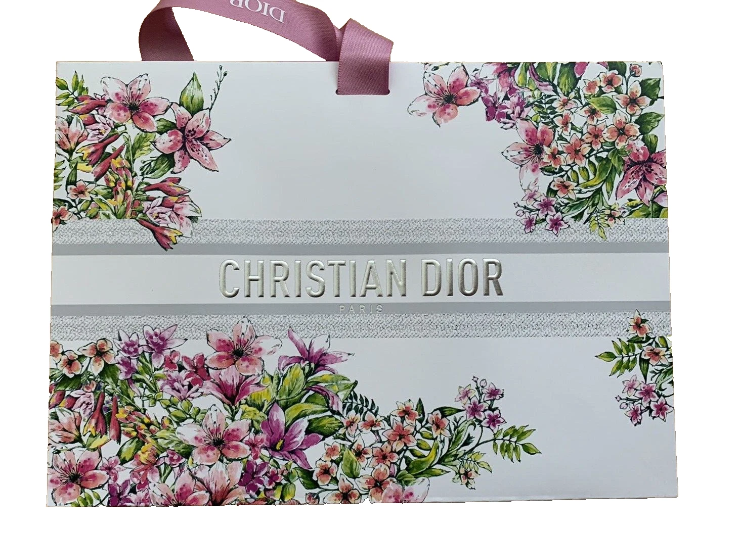 Sac cadeau floral/pochette DIOR Cristian Dior avec ruban taille 9,5