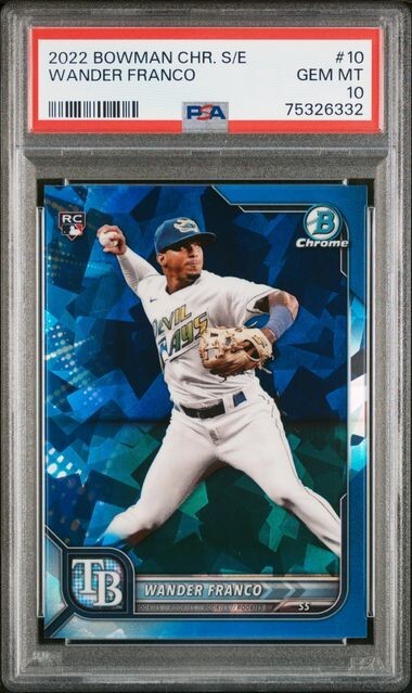 Wander Franco 2022 Bowman Chrome Sapphire Edition #10 Rays Rookie RC PSA 10