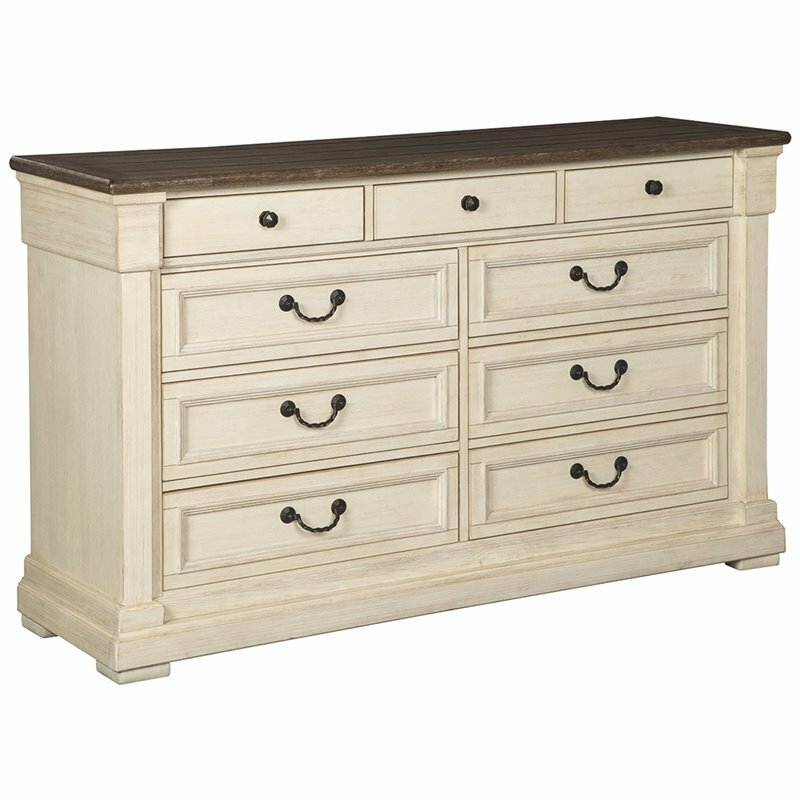 Ashley Furniture Bolanburg Antique White Finish 9 Drawer Dresser