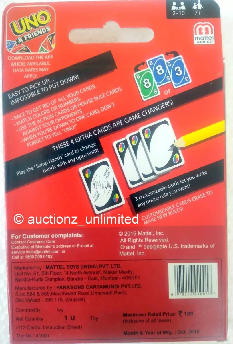 UNO CARD GAME Soft pack FREE SHIPPING