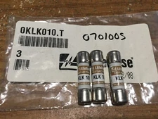 KLK Series Fast-Acting Midget Fuse 10 AMP 600 AC / 500 DC Qty - 3