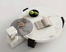 cofee tables marble and wood leg