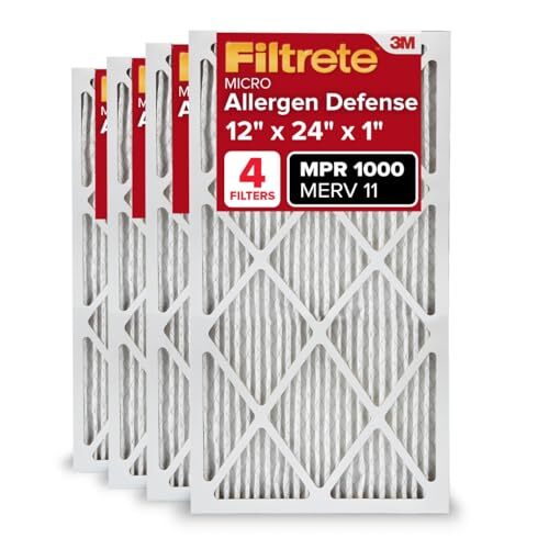 Filtrete 12x24x1 AC Furnace Air Filter, MERV 11, MPR 1000,  Assorted Sizes 