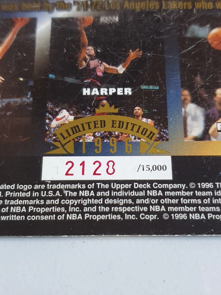 1996 Upper Deck Chicago Bulls /15000 1st 70-Win Season Die-Cut - Michael Jordan - Image 2 of 3