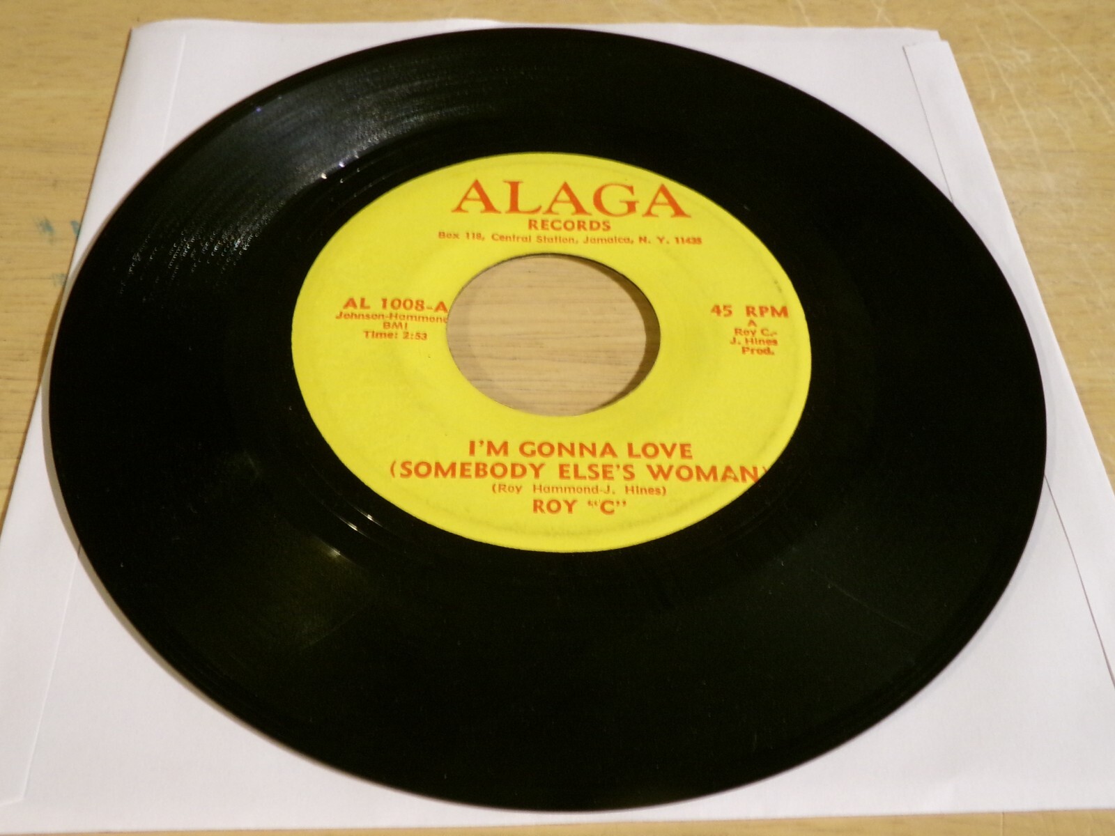 Roy "C" 45 - I'm Gonna Love (Somebody Else's Woman - Alaga AL 1008