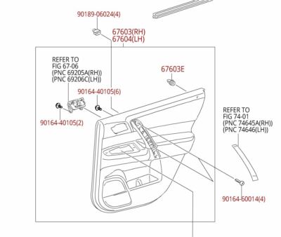Toyota Highlander 2008-2010 Driver Side Rear Door Panel Wood Trim