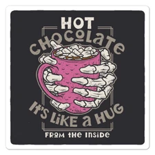 Hot Chocolate Like A Hug, Vinyl Decal Sticker, Indoor Outdoor, 3 Sizes, #9634