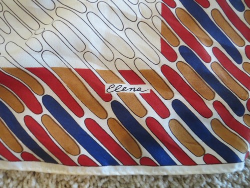 Vintage Elena Signed Hand Rolled Scarf #2637 - Picture 3 of 5