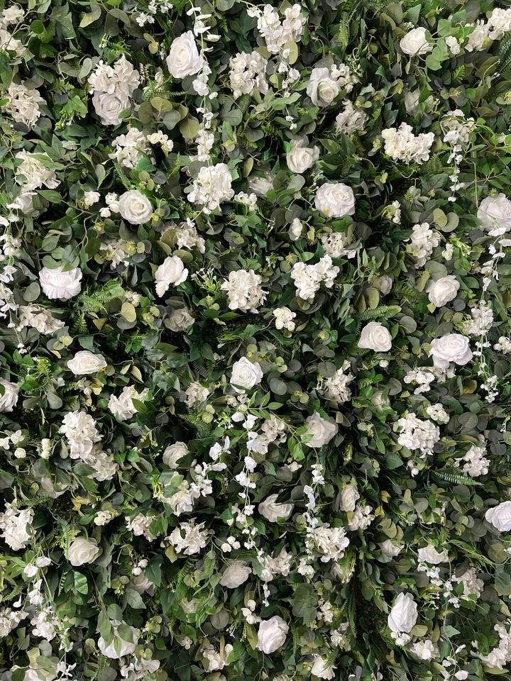 8x8 Ft Artificial Flower Wall Panel Wedding Backdrop Event Party No Stand - Image 3 of 4