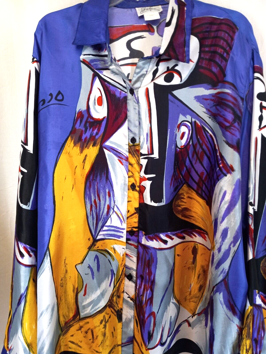 VTG 80s G. Oberti Multicolor Picasso Print button up Shirt VTG 80s G. Oberti Multicolor Picasso Print button up Shirt