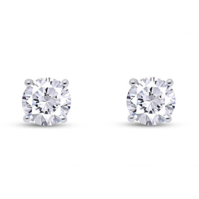 Martini Stud Earrings for Women's Simulated Diamond 10K White Gold