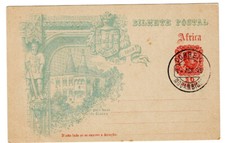 Carte lettre papeterie postale 1898 Afrique portugaise Mozambique 10 Reis cto