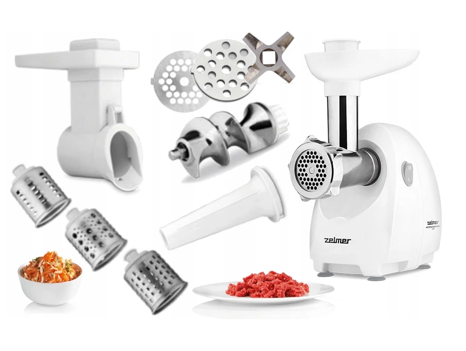 Picadora de carne eléctrica Zelmer ZMM4045B, trituradora con tres ralladores, 3 coladores Foto 2 de 4