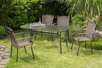 Merxx GartenmöBel-Set 1 Roma 5-Teilig, Tisch: 150 X 80 X 72 Cm, Aluminium, Braun