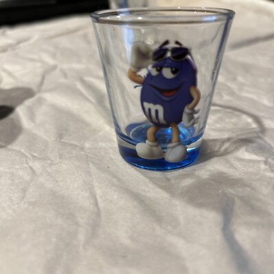 M&M Blue Glass Shot Glasses Never used!