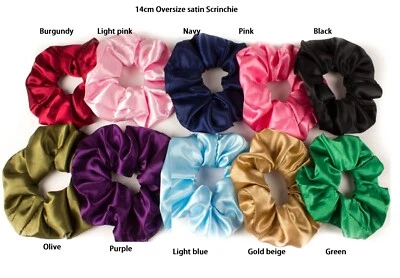 MYTOPTRENDZ COLLECTION Plain Smooth Soft Large Silk Satin Scrunchie Hair Tie Ponytail Holder Bobble