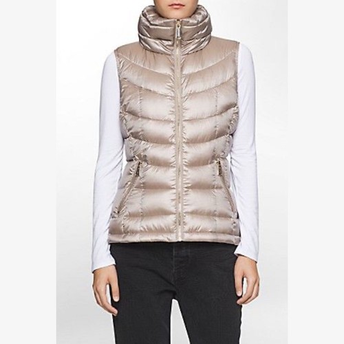 Metallic Puffer Vest Shine Thistle Rose 