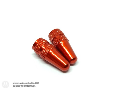 Rad Red Alloy Presta Tubeless Tube Valve Stem Caps For Muc-Off, Stan's - Picture 2 of 2