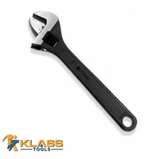 6" Heavy Duty Adjustable Wrench Black Steel by KlassTools
