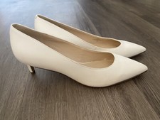 NINE WEST Womens White Croc Embossed Flax 3 Stiletto Slip On Dress Pumps 9.5 M