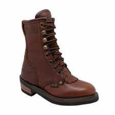 AdTec Children's Leather Packer Boot shoes Chestnut Brown