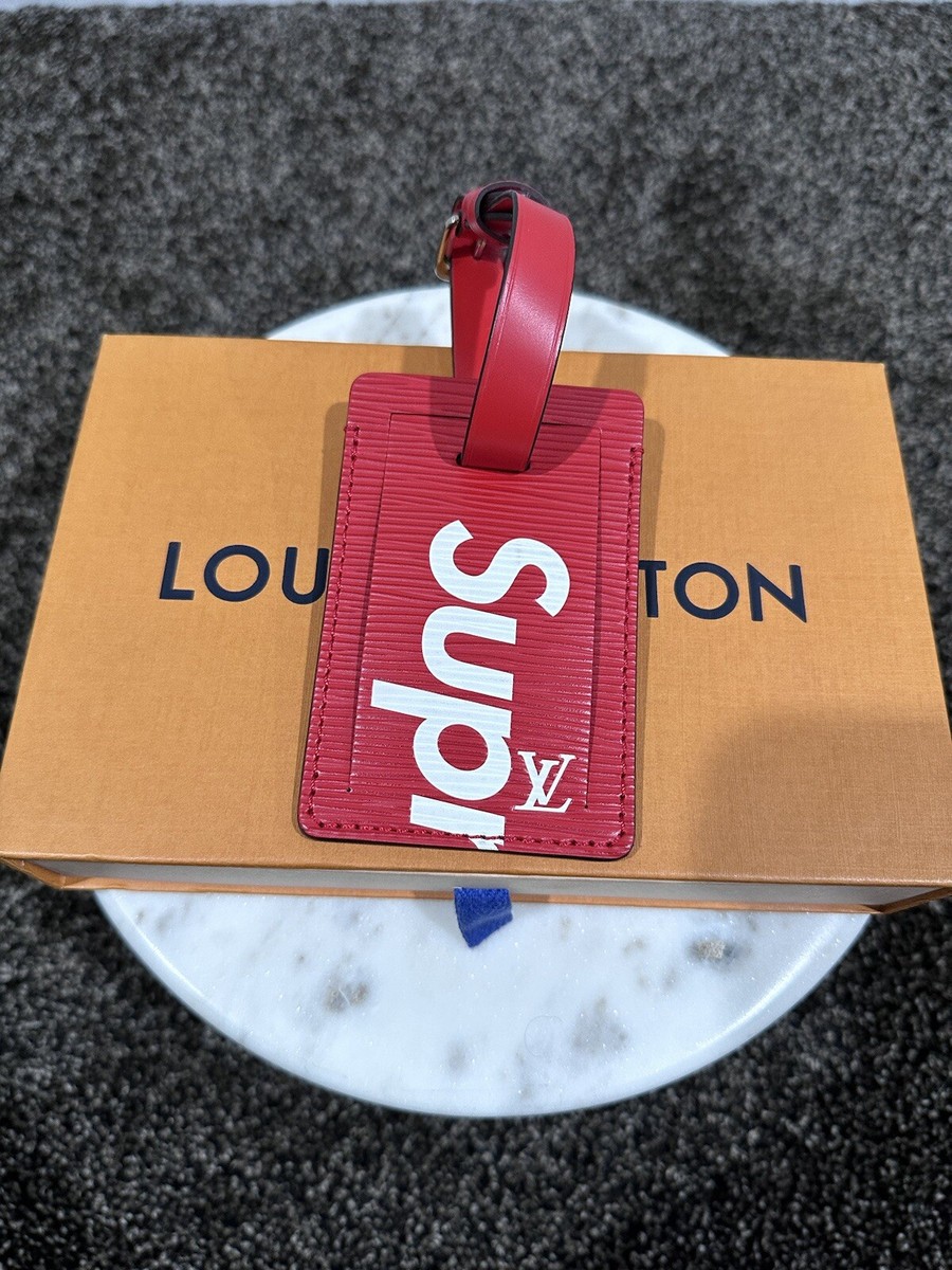 美品⭐︎ SUPREMEとLOUIS VUITTON レザー　ネームタグ　赤 Louis Vuitton x Supreme Red Epi Leather LV Luggage Tag | eBay