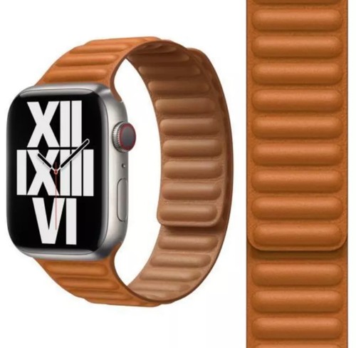 BRACELET OFFICIEL APPLE WATCH BRACELET EN CUIR VÉRITABLE ORIGINAL TOUTES TAILLES COULEURS - Photo 11 sur 12