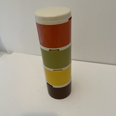 Vintage Tupperware Stacking Spice Containers Shakers Harvest Stackable Set