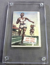 Jesse Owens Races Horse ~ 1954 Topps Scoops Collector's Card #128