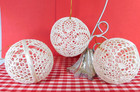 Vintage White Crochet Christmas Balls Decorations Set of 3 — photo 1