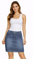 Vintage Eddie Bauer Women's Denim Skirt Blue Straight Casual Size 6