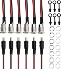 6 Pack DC Power Jack Socket Panel Adapter