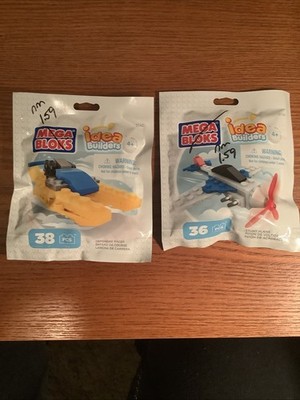 Mega Bloks Idea Builders Stunt Plane & Offshore Racer. Lot Of 2