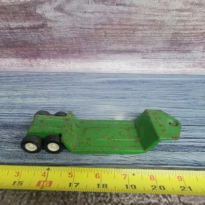 Vintage pressed steel Buddy L lowboy semi trailer green 