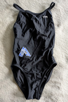 TYR One Piece Swimsuit Girls Youth 24 Swim Suit Aspire Aquatics Colorado Black