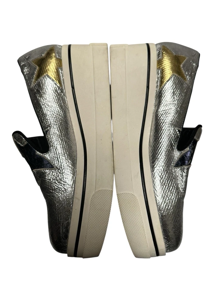 Кроссовки STELLA MCCARTNEY серебристые металлик искусственная кожа Binx звездная платформа размер 36 - Изображение 4 из 4