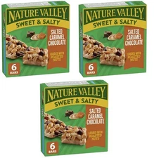 Nature Valley Granola Bars Sweet and Salty Nut Salted Caramel Chocolate (3 Pack)