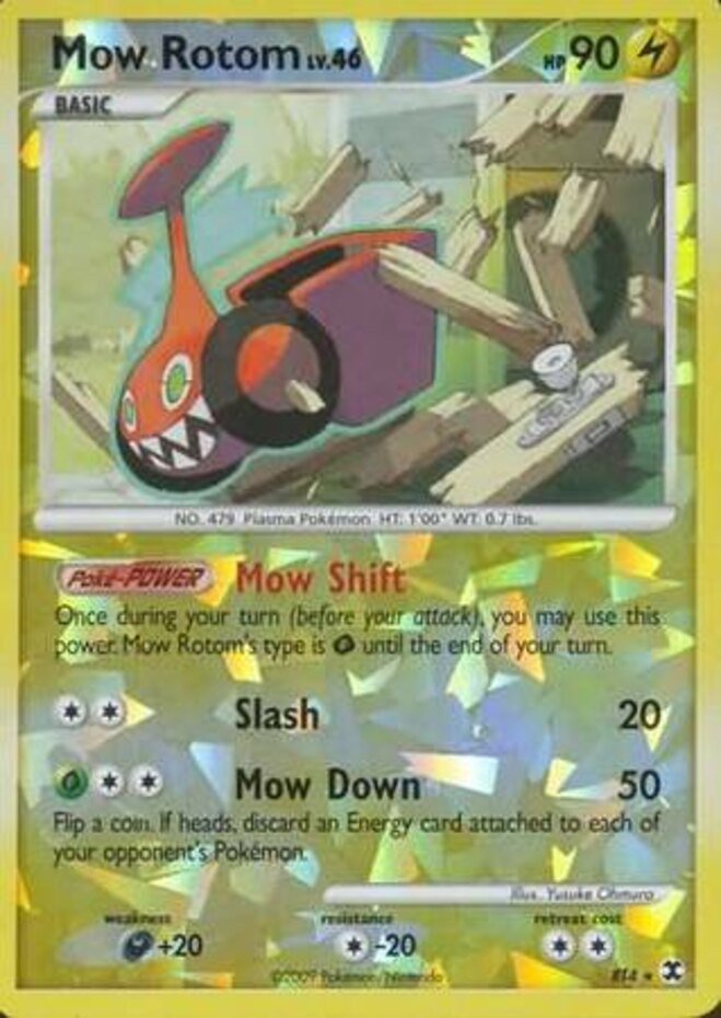 Moderate Play x 1 Mow Rotom - RT4/6 - Rare - Reverse Holo Rising Rivals