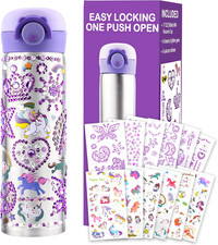 Gifts for Kids, Decorate Your Own Water Bottle Kits for Girls Age 4-6-7-8-10-12