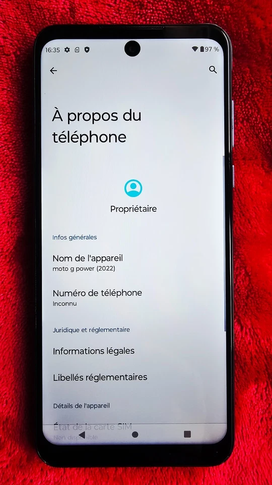 MOTOROLA MOTO G POWER (2022) 6,5" -  128 Go/4 Go - Gris - Sim Unique - Débloqué - Photo 4/4