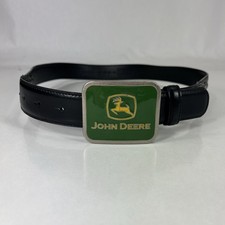 John Deere Black Genuine Leather Belt - Size 30