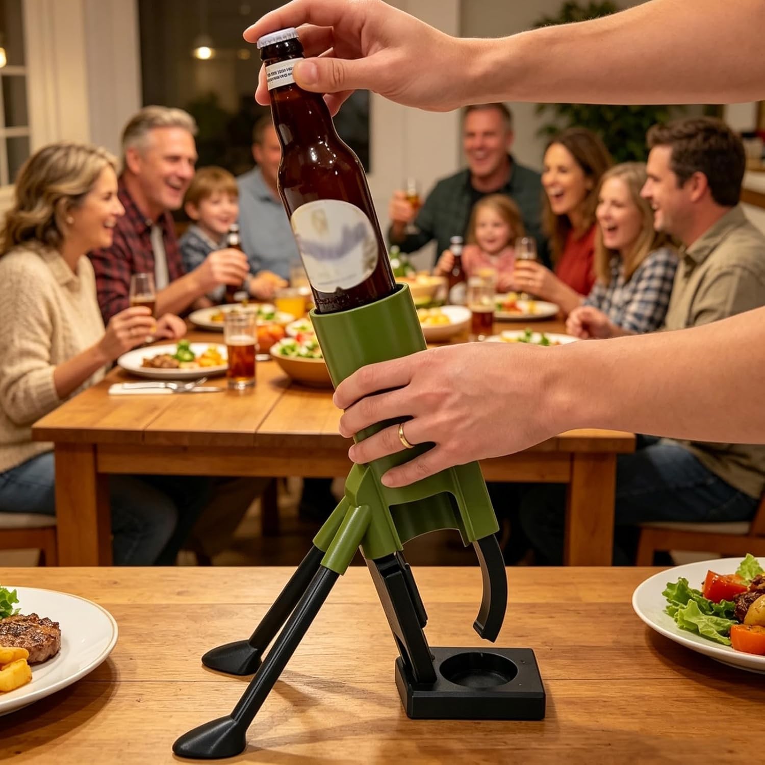 Mortar Bottle Opener For 12oz Bottles - Tactical Beer Cap Launcher - Fun Gift