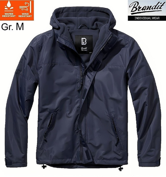 Brandit Windbreaker GefüTtert Gr. M Navy Neu Regenjacke Outdoor Herren-Windjacke-image