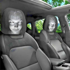 2pcs Car Scary Mask Face Headrest Cover Costume Front Seat Protector Decoration 2pcs Car Scary Mask Face Headrest Cover Costume Front Seat Protector Decoration