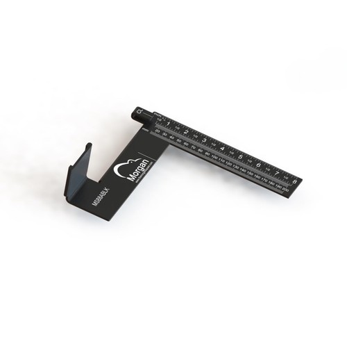 Morgan Square 8" x 8" Aluminum Wide Rule, Black MS88ABLK-NP