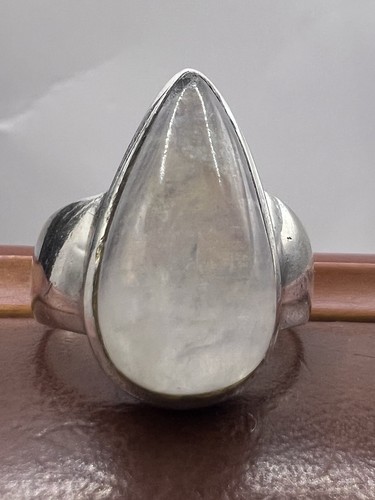 Unique 925 Sterling Silver Moonstone Ring • 8.10 Grams • Size - Q - Picture 1 of 6